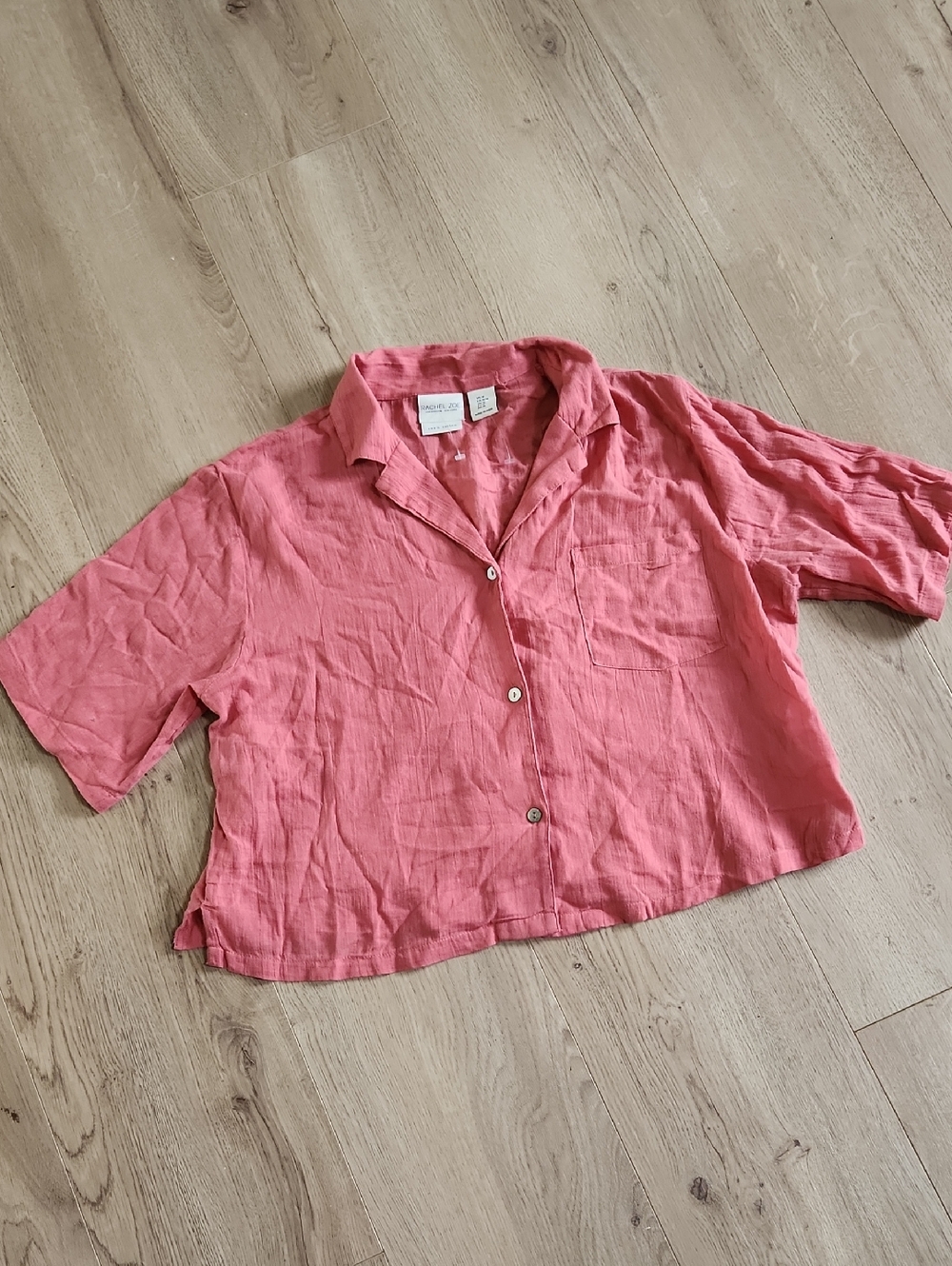 NWOT Rachel Zoe Coral-Pink Cotton Shirt